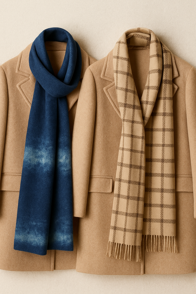 ست کردن شال جیر با پالتو