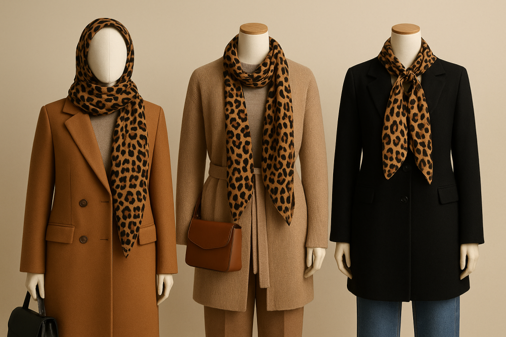 استایل با شال و روسری پلنگی