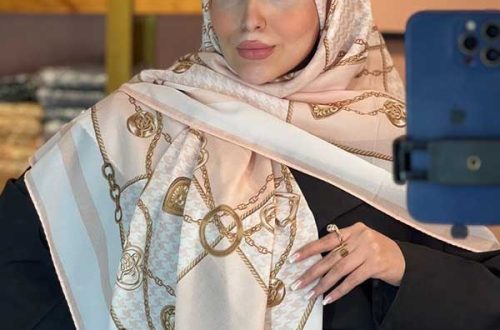 روسری حریر دستدوز