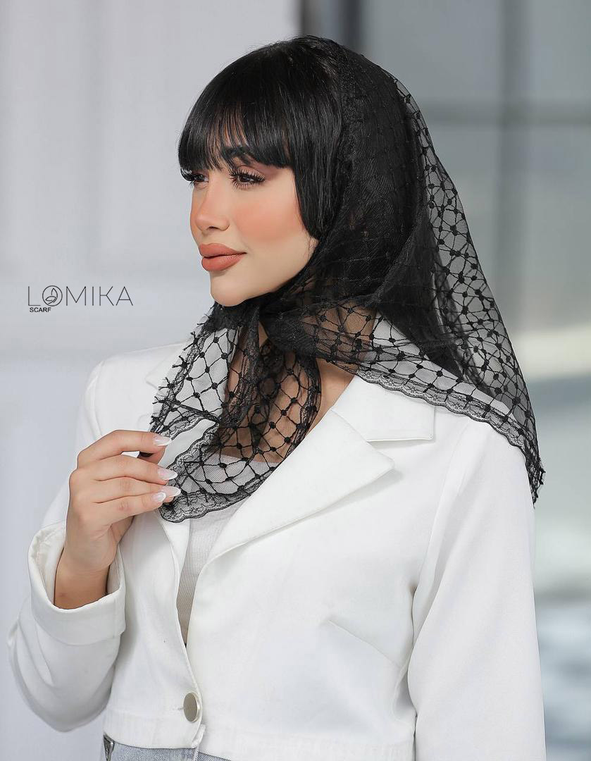 سه گوش توری دورگیپور مشکی سری انتخابی کد mm16 (عمده)