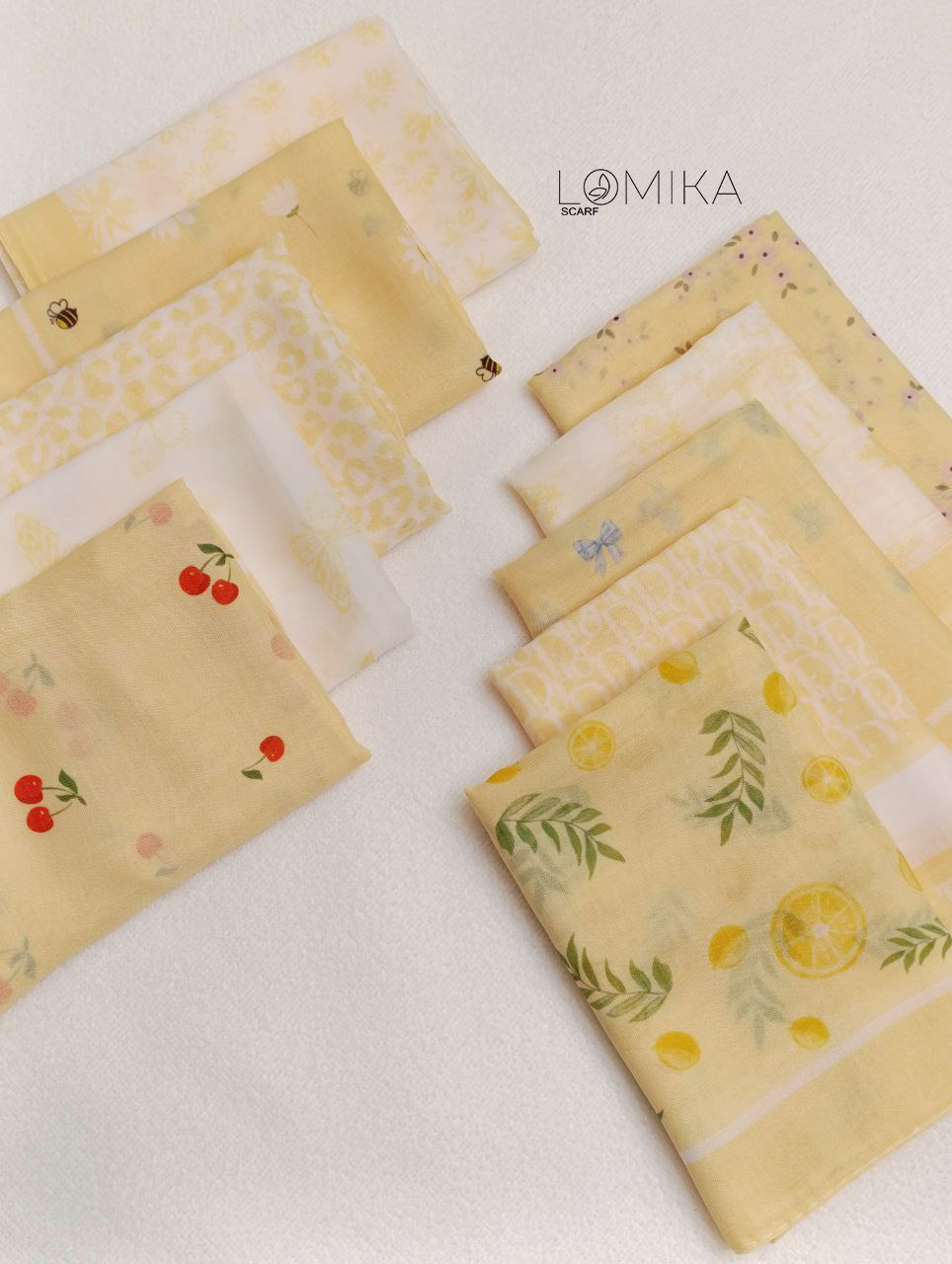 مینی اسکارف پک کره ای بسته10طرحی کد mt55 (عمده)