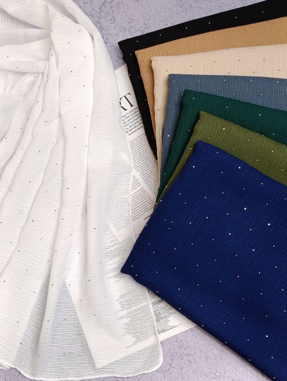 شال درختی نگینی بسته8رنگی کد sm41 (عمده)
