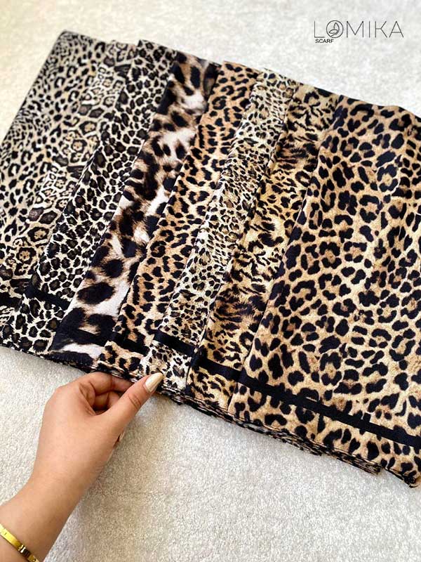 مینی اسکارف پلنگی بسته10طرحی کد mt70 (عمده)