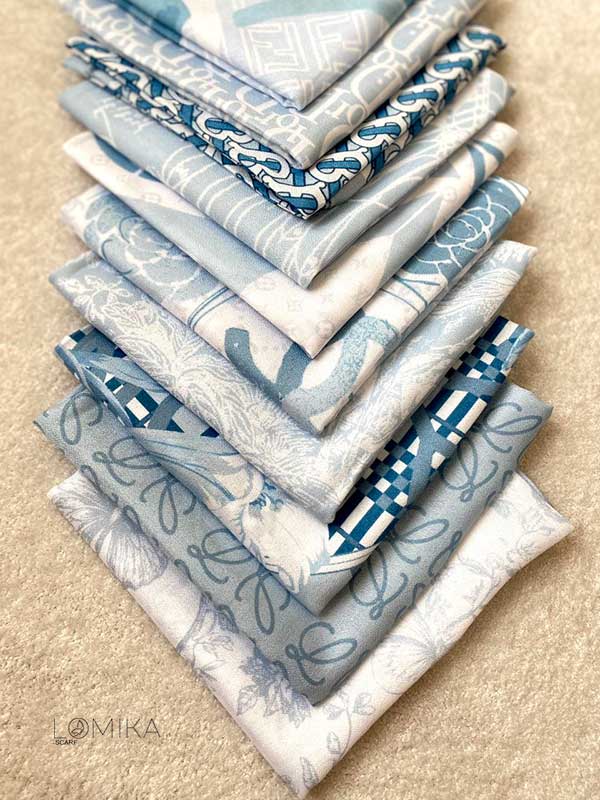 مینی اسکارف پک ابی بسته10طرحی کد mt81 (عمده)