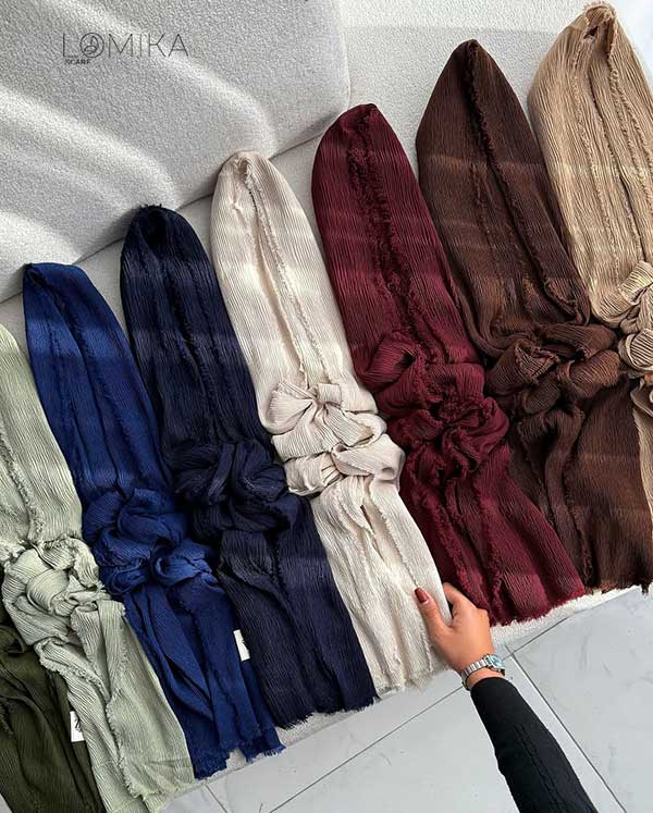 شال پلیسه برشکا دورریش بسته10رنگی کد ps42 (عمده)