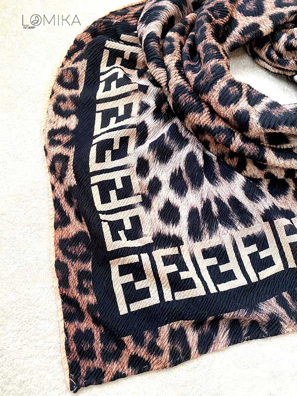 روسری پلیسه پلنگی سری انتخابی کد r138 (عمده)