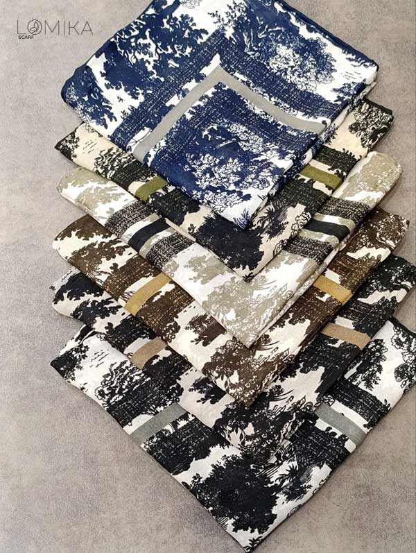 روسری چاپ خیس بسته6رنگی کد r142 (عمده)