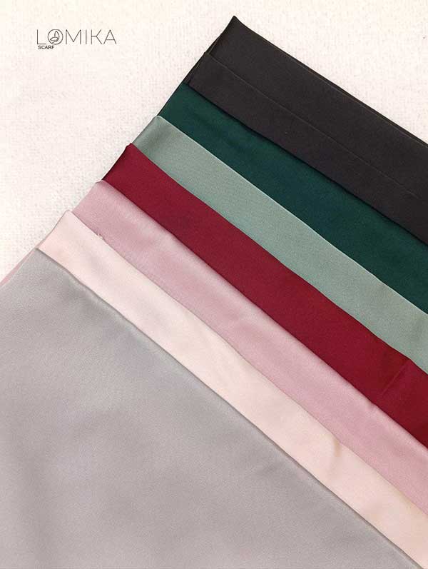 مینی اسکارف ساتن بسته8رنگی کد m5 (عمده)