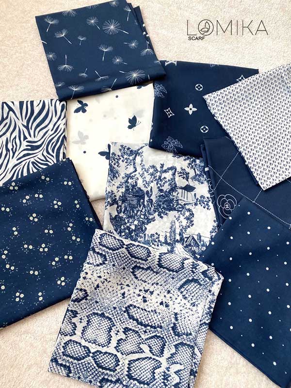 مینی اسکارف پک سورمه ای بسته10طرحی کد mt61 (عمده)