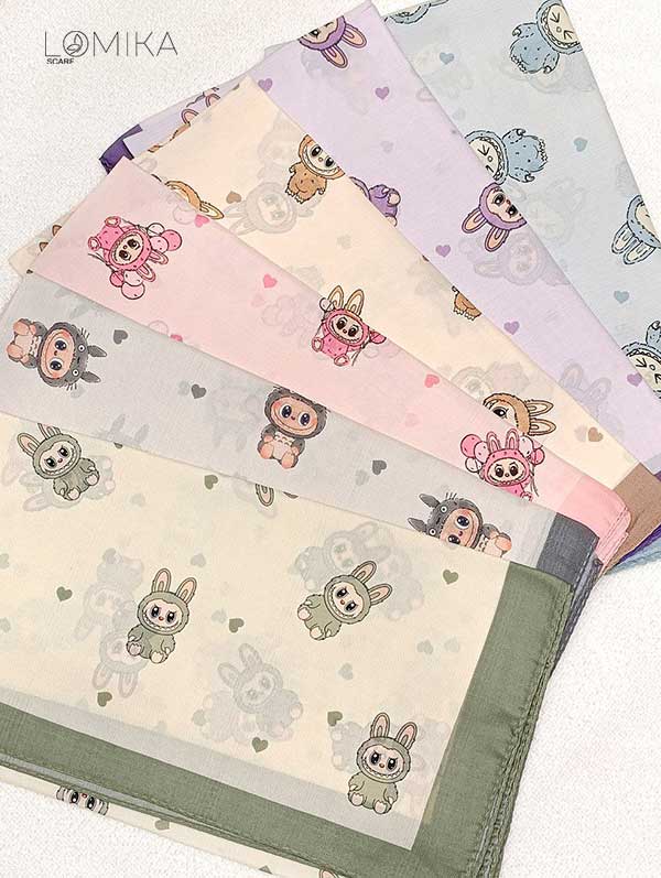 روسری بچگانه بسته6طرحی کد mt95 (عمده)