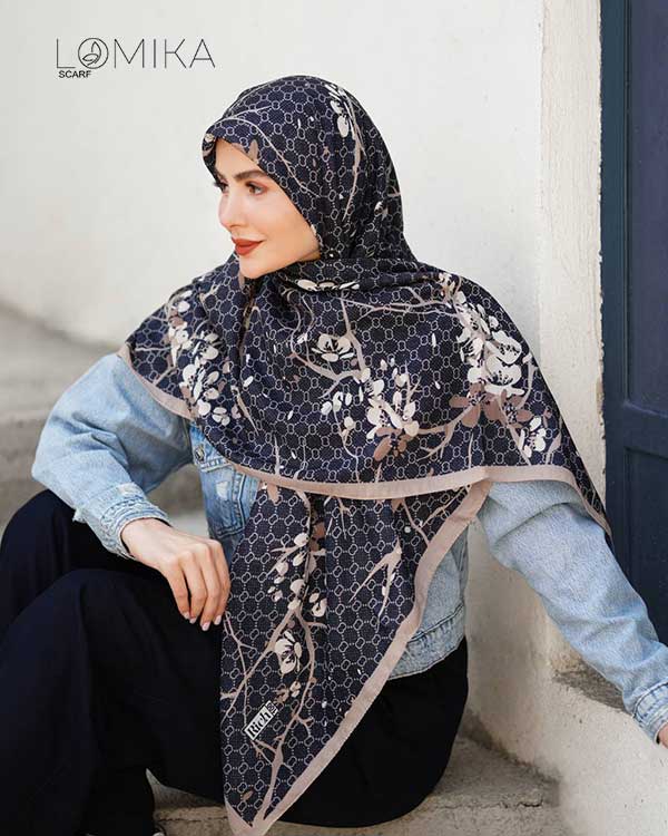 روسری گارزا دستدوز بسته2رنگی کد mt98 (عمده)