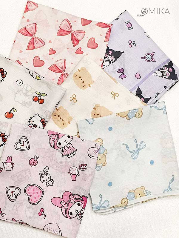 روسری بچگانه بسته6طرحی کد mt96 (عمده)