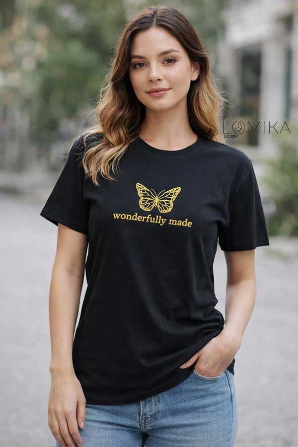 تیشرت گلدوزی پروانه سری انتخابی کد t5 (عمده)
