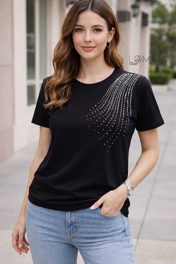 تیشرت نگینی سری انتخابی کد t7 (عمده)