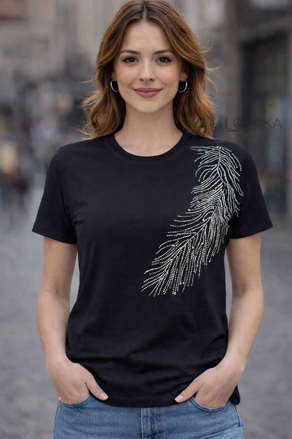 تیشرت نگینی سری انتخابی کد t8 (عمده)