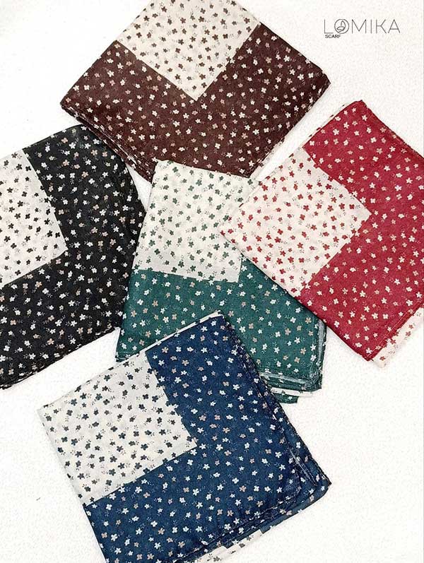 مینی اسکارف گل ریز بسته5رنگی کد mt99