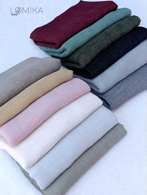 شال پلیسه سنگشور بسته12 رنگی کد sp80 (عمده)