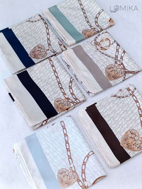 مینی اسکارف ابریشم بسته6رنگی کد mt105 (عمده)