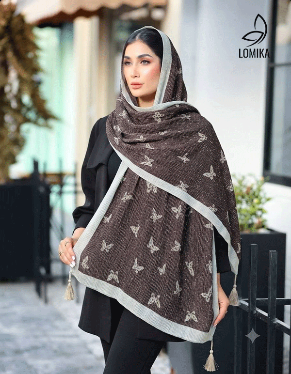 شال پلیسه پروانه بسته3رنگی کد sp91 (عمده)