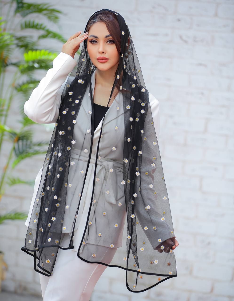 شال توری بابونه سری انتخابی کد sm19 (عمده)