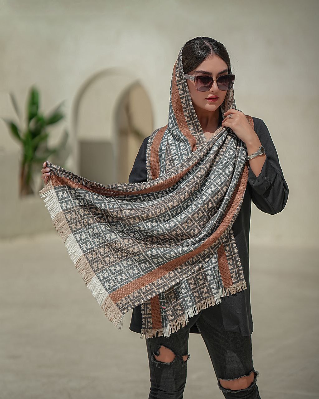 شال بافت طرحبندی بسته6طرحی کد sc47 (عمده)