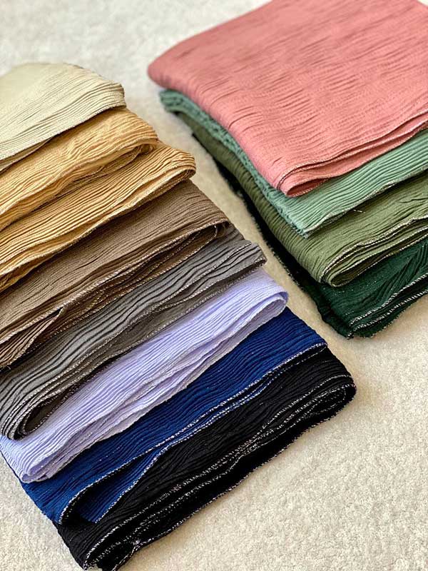 شال پلیسه دورلمه پاییزه بسته12رنگی کد ps11 (عمده)
