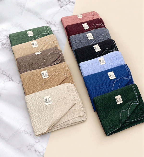 شال پلیسه دورلمه پاییزه بسته12رنگی کد ps11 (عمده)
