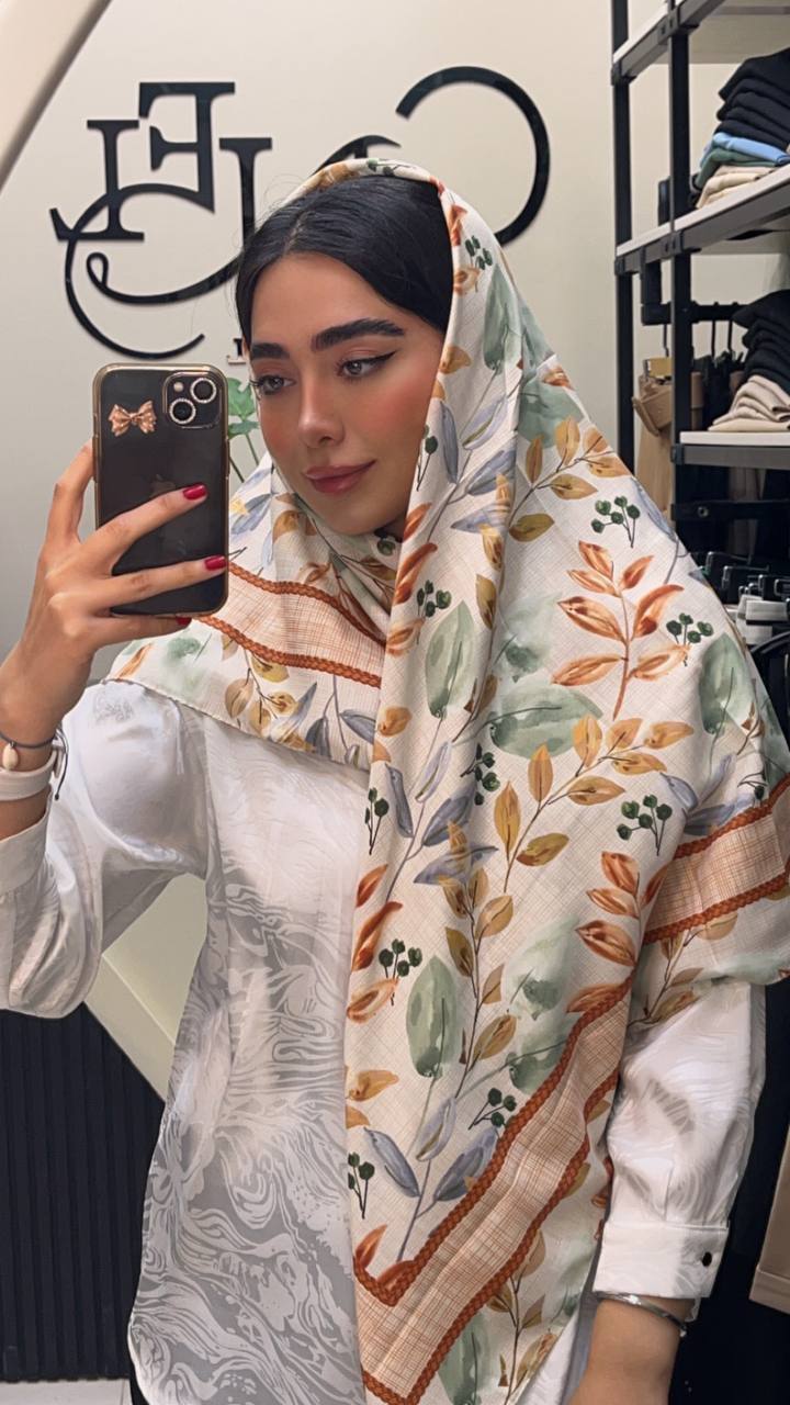 روسری ابریشم توییل سری انتخابی کد rp46 (عمده)