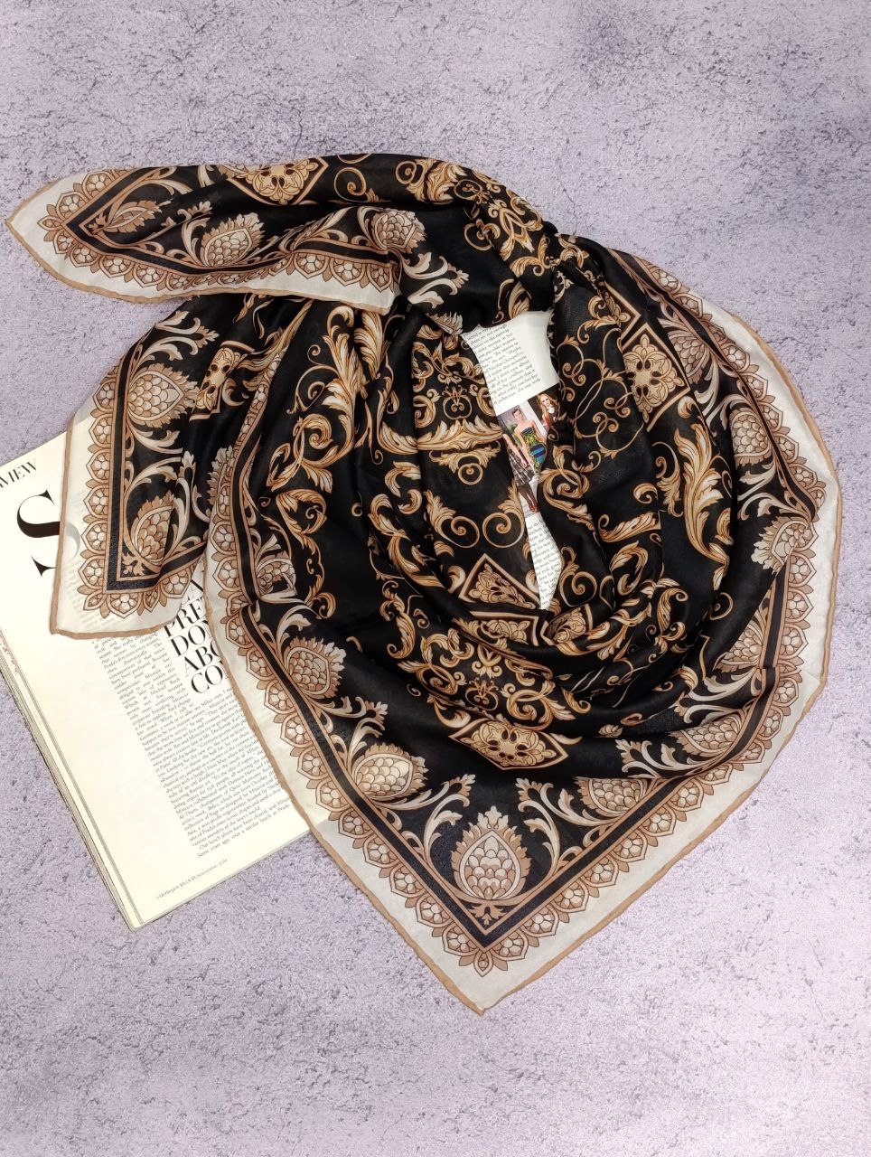 روسری حریر دستدوز بسته8طرحی کد r49 (عمده)