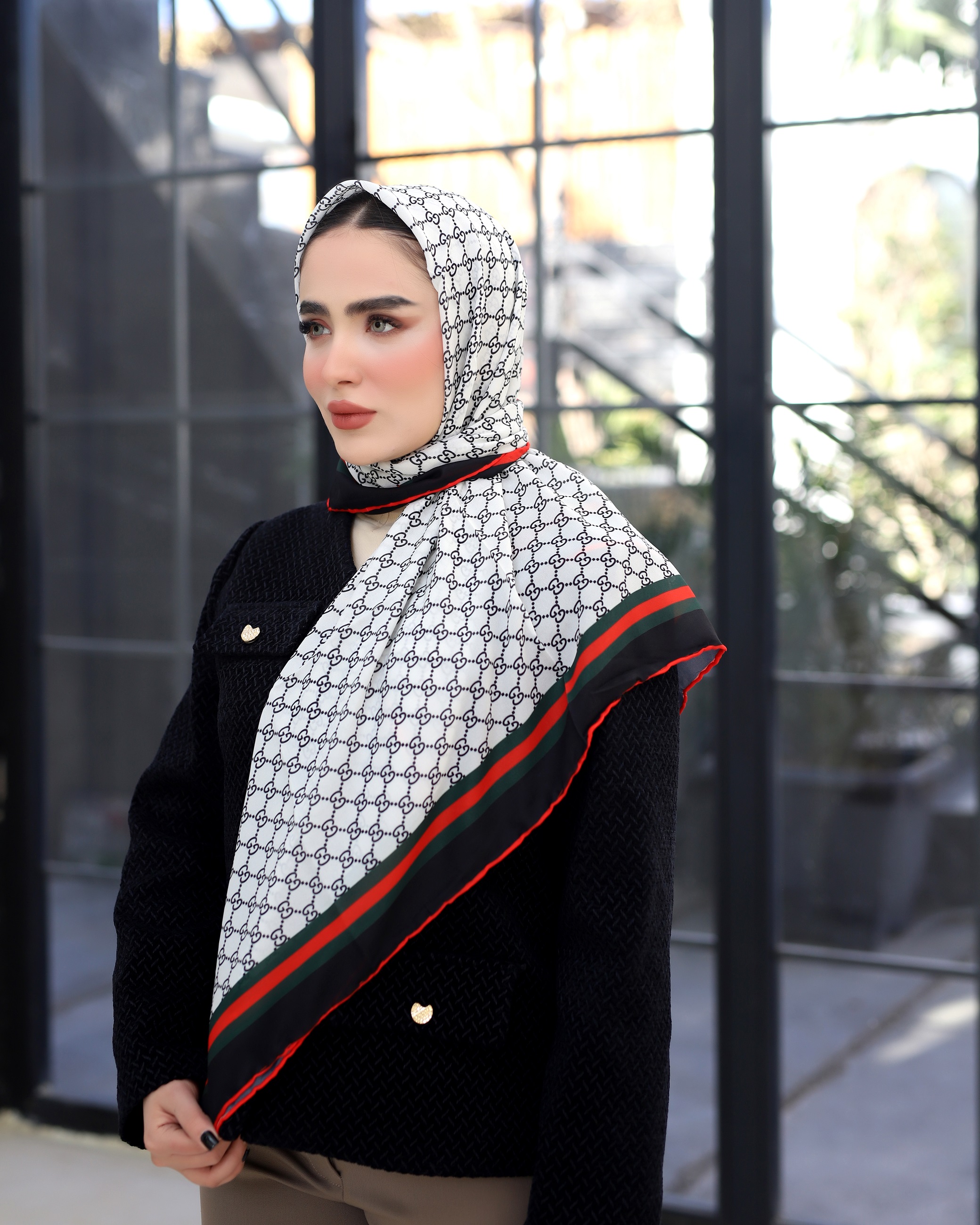 روسری حریردستدوز 2رنگی سری انتخابی کدr54 (عمده)