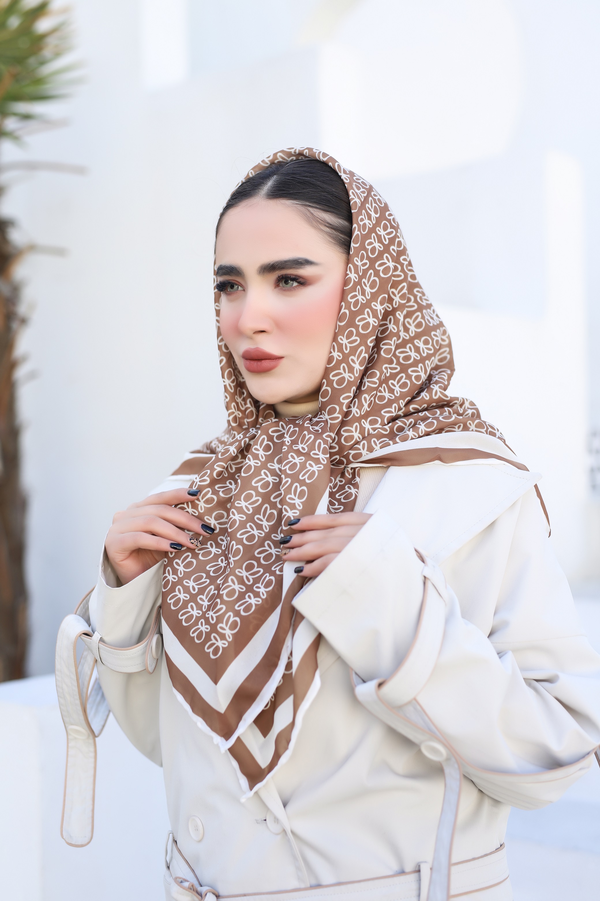 روسری حریر دستدوز بسته10رنگی کد r55 (عمده)