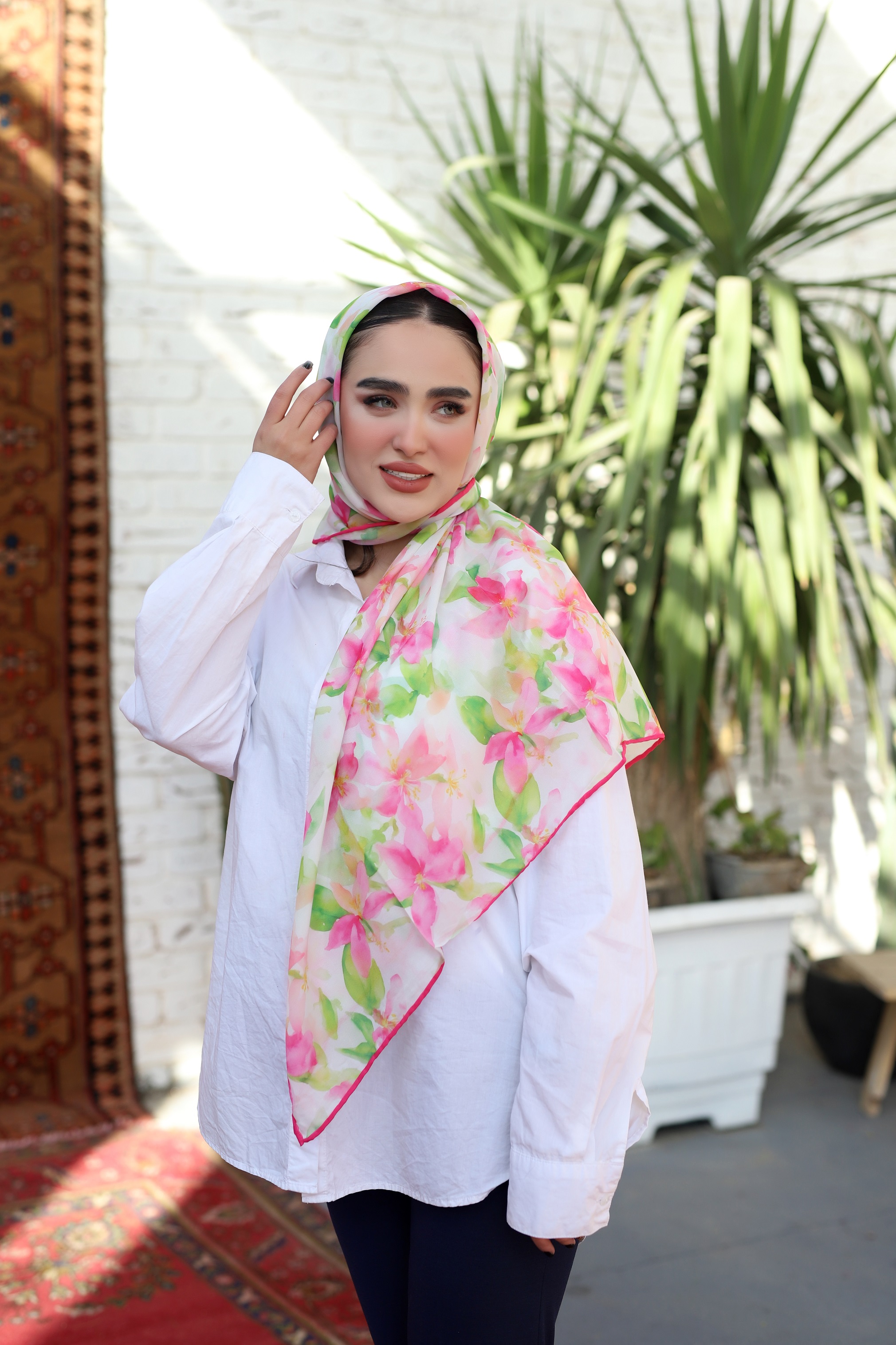 روسری حریردستدوز ابرنگی بسته10طرحی کد r56 (عمده)