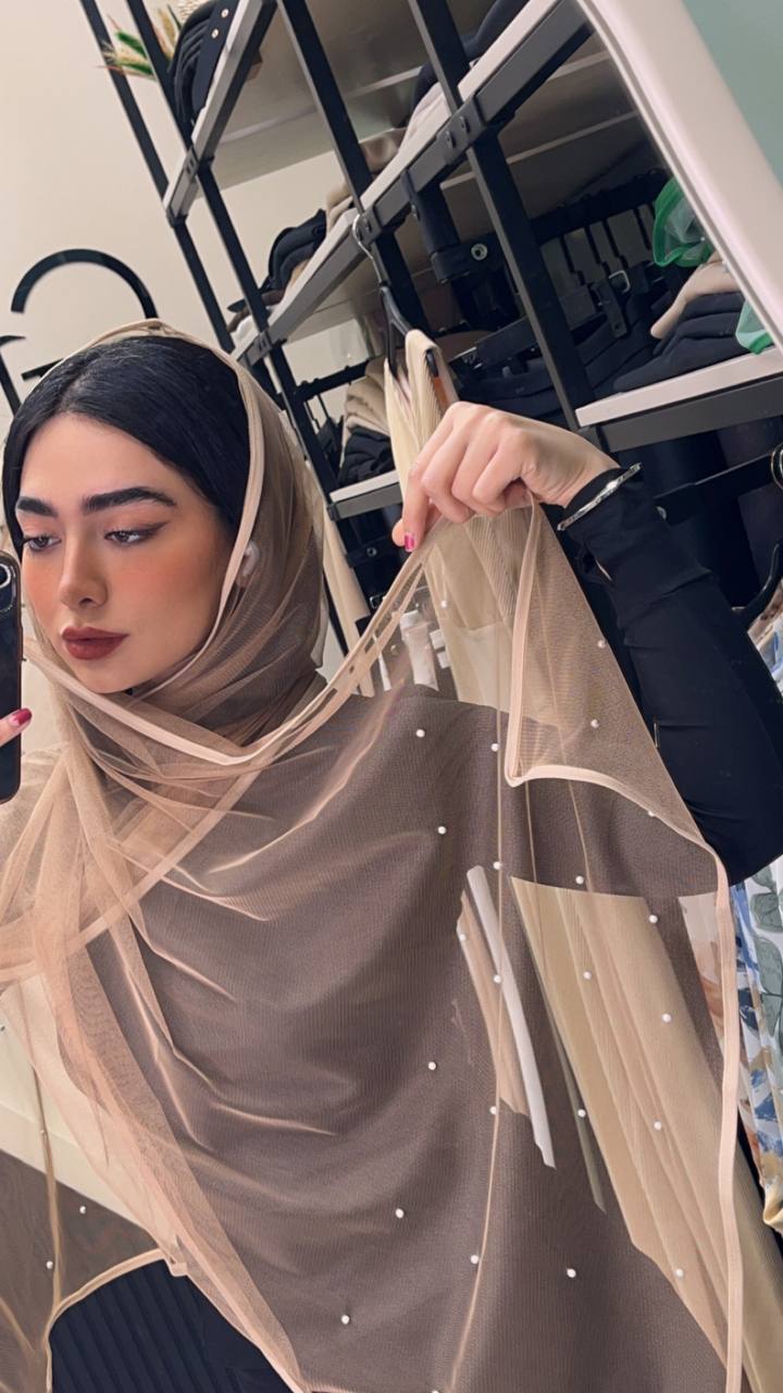 شال توری مروارید بسته12رنگی کد sm26 (عمده)
