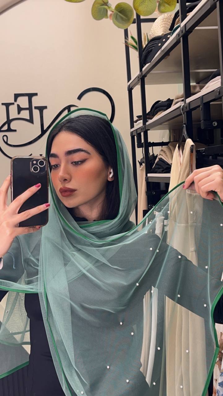 شال توری مروارید بسته12رنگی کد sm26 (عمده)