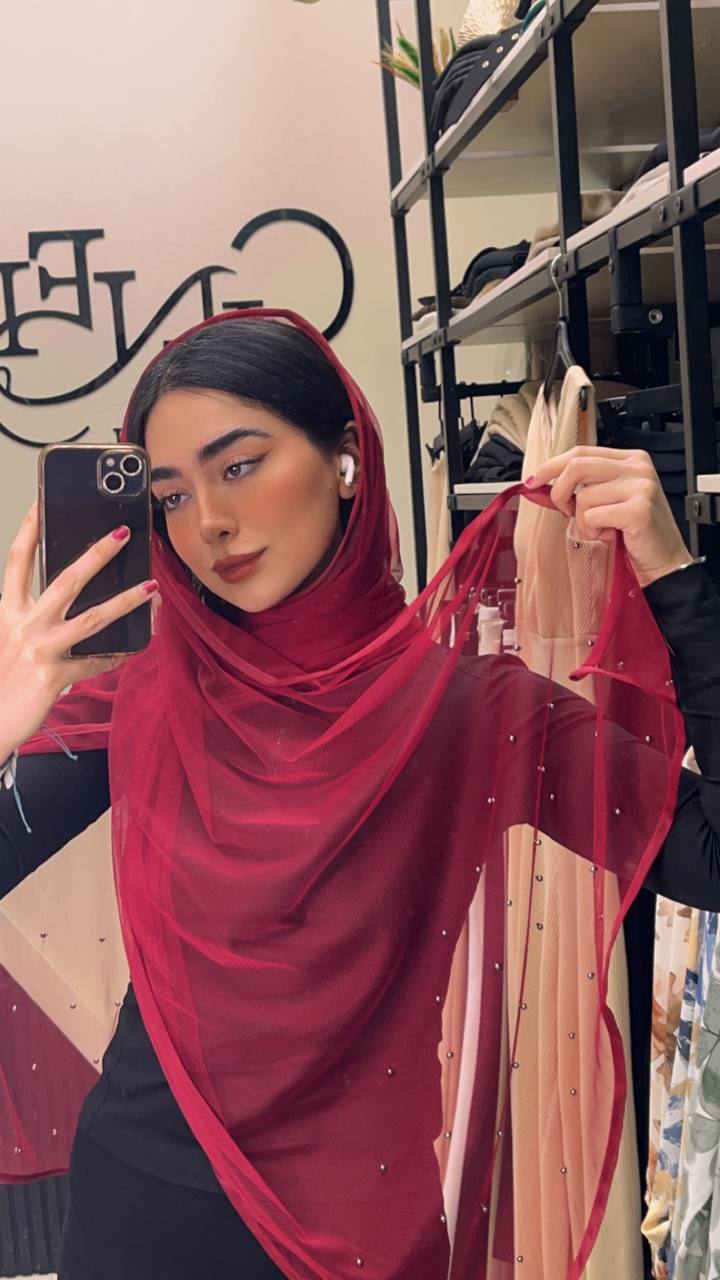 شال توری مروارید بسته12رنگی کد sm26 (عمده)