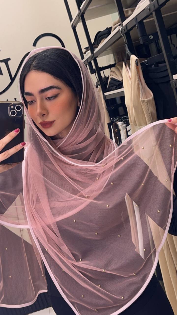 شال توری مروارید بسته12رنگی کد sm26 (عمده)