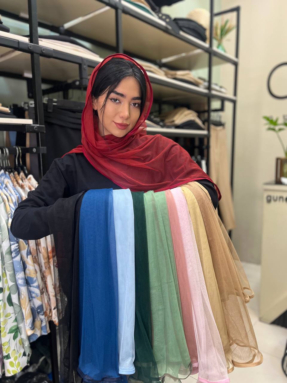 شال توری بسته12رنگی کد sm28 (عمده)