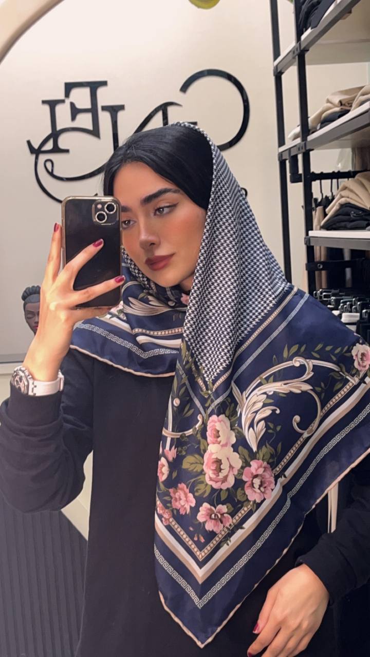 روسری حریر دستدوز بسته8رنگی کد r60 (عمده)