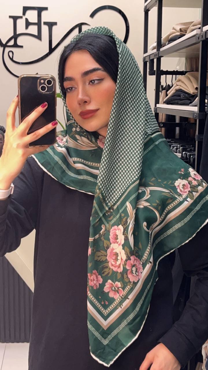 روسری حریر دستدوز بسته8رنگی کد r60 (عمده)