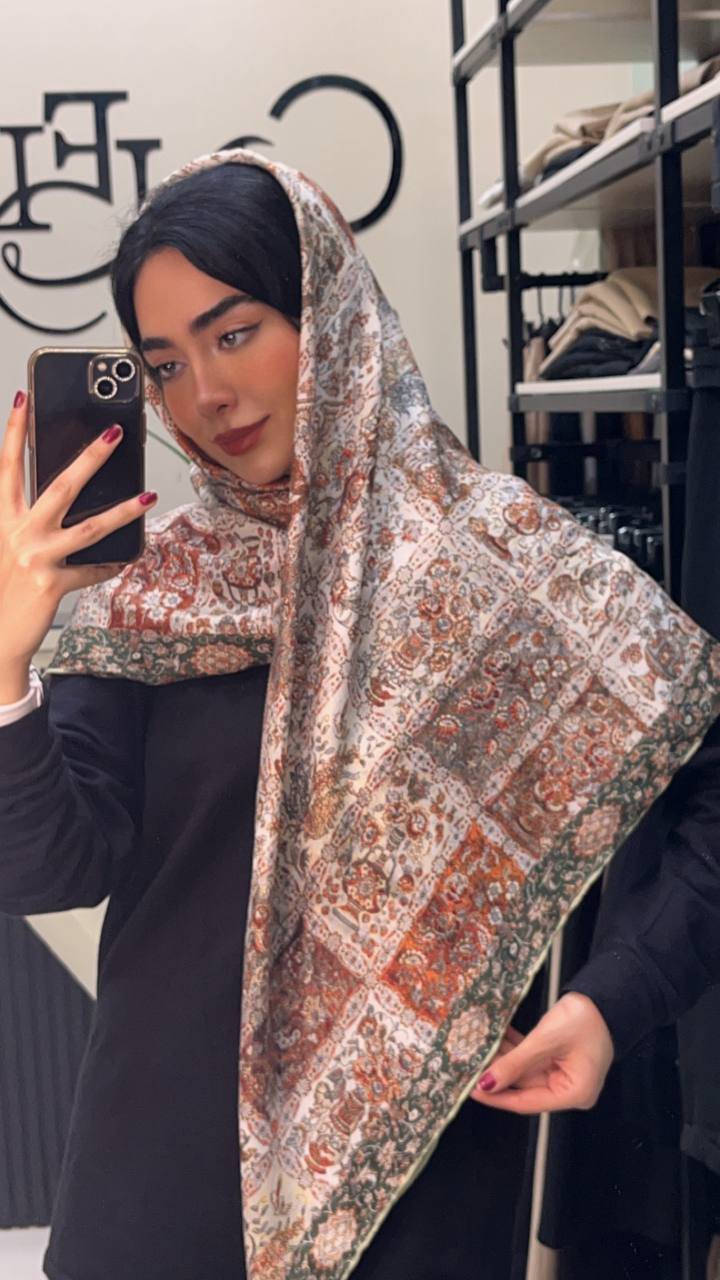 روسری نخی دستدوز بسته6رنگی کد r62 (عمده)