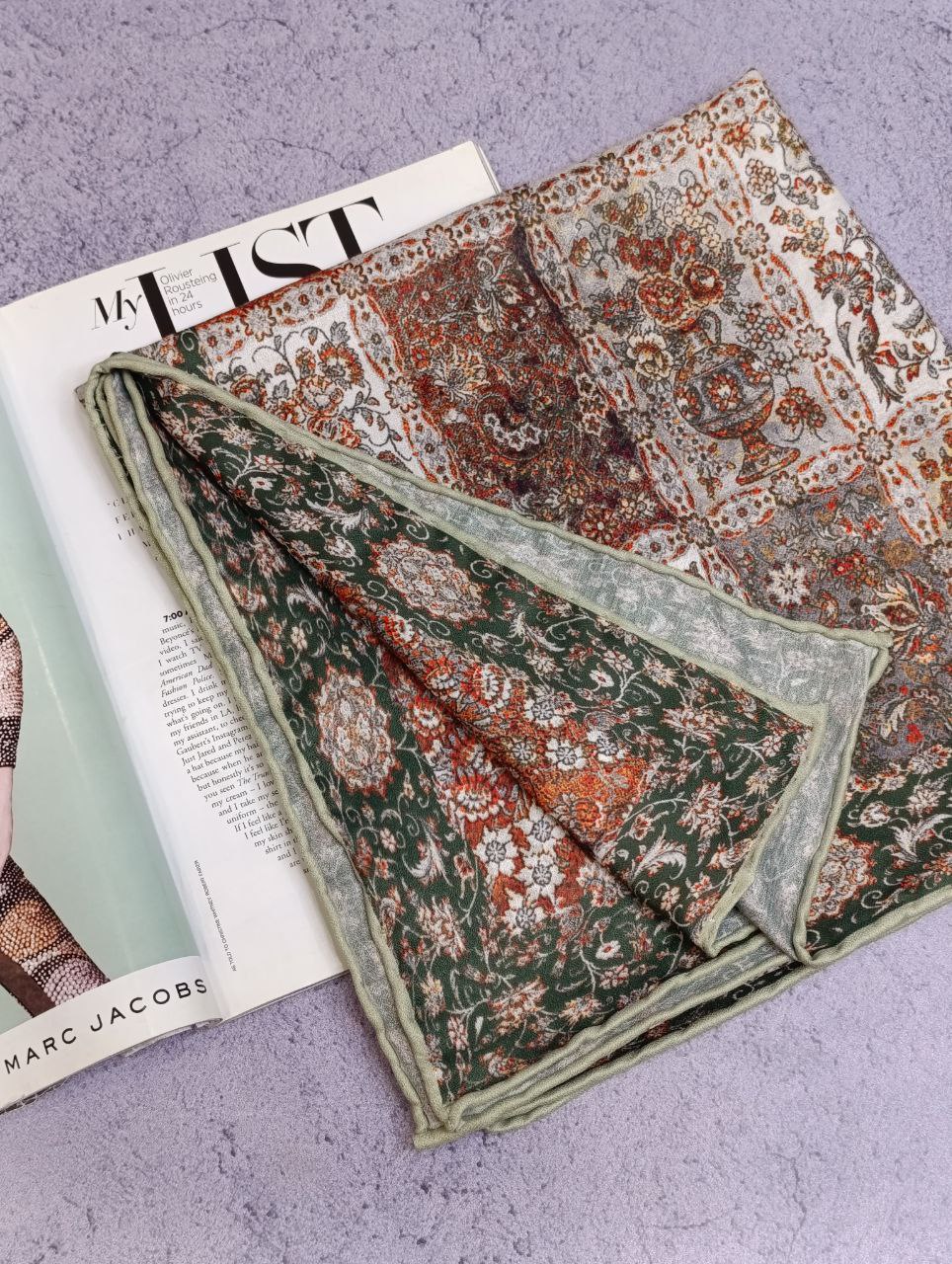 روسری نخی دستدوز بسته6رنگی کد r62 (عمده)