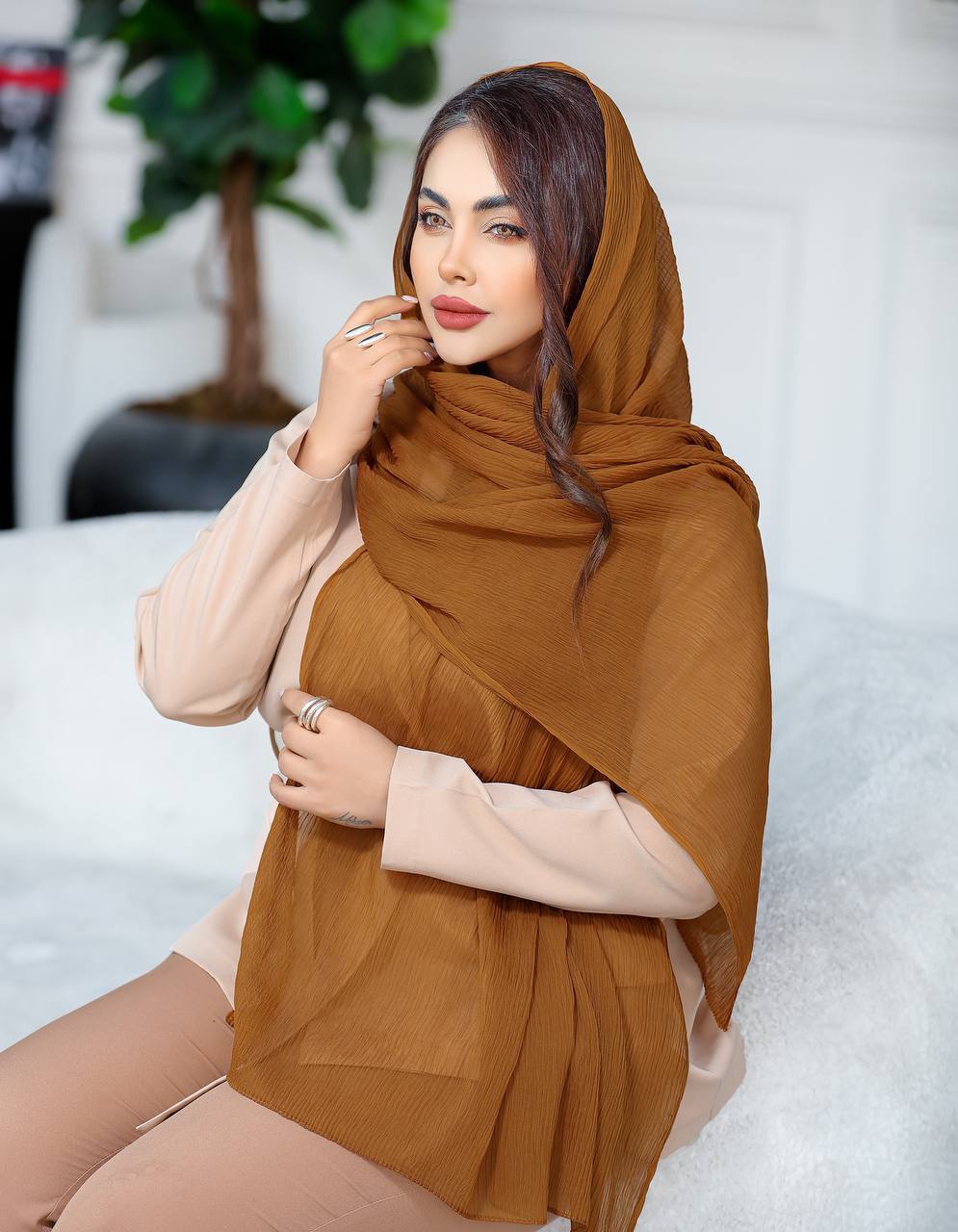 شال پلیسه حریر بسته20رنگی کد sp39 (عمده)
