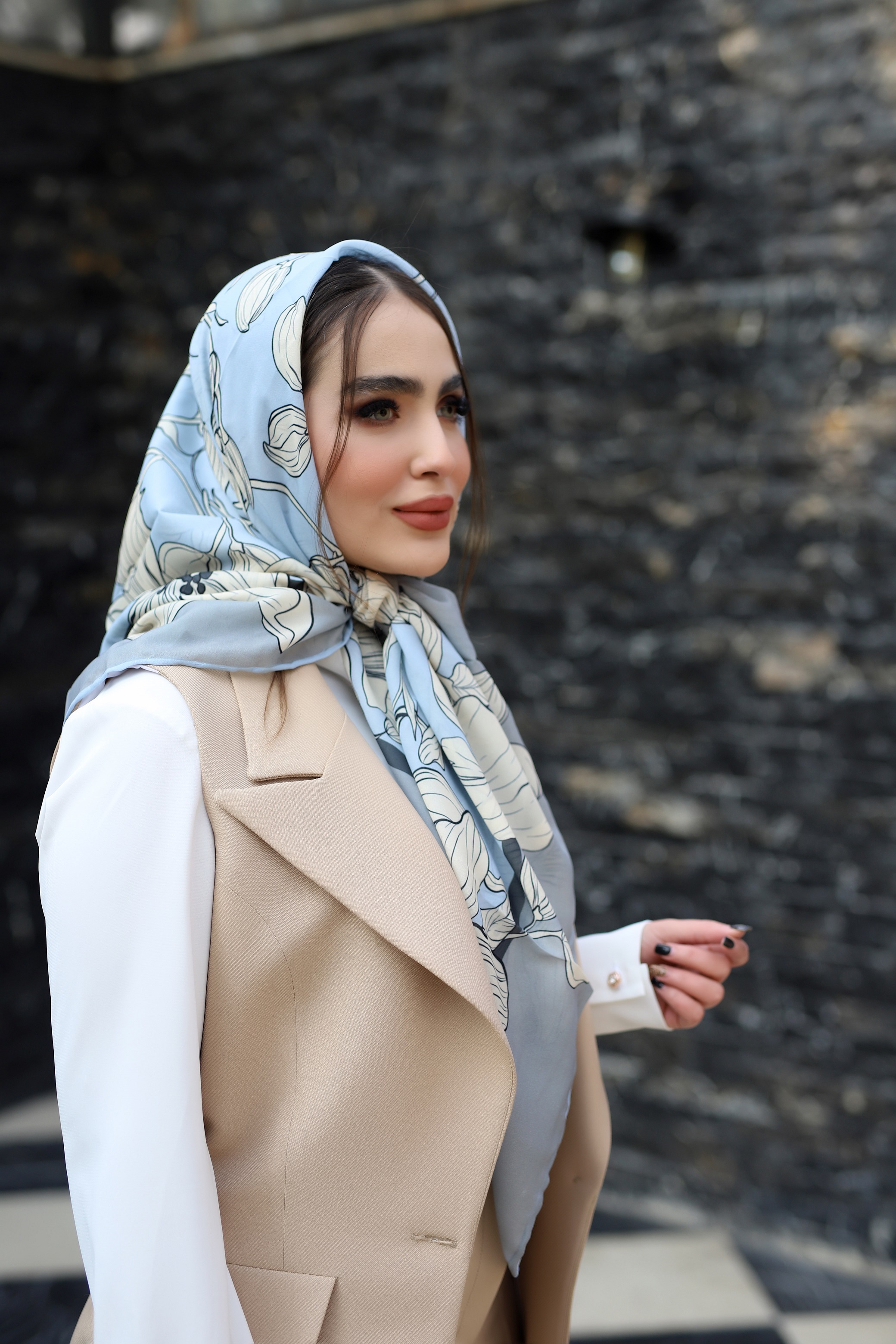 روسری حریر دستدوز بسته6رنگی کد r63 (عمده)