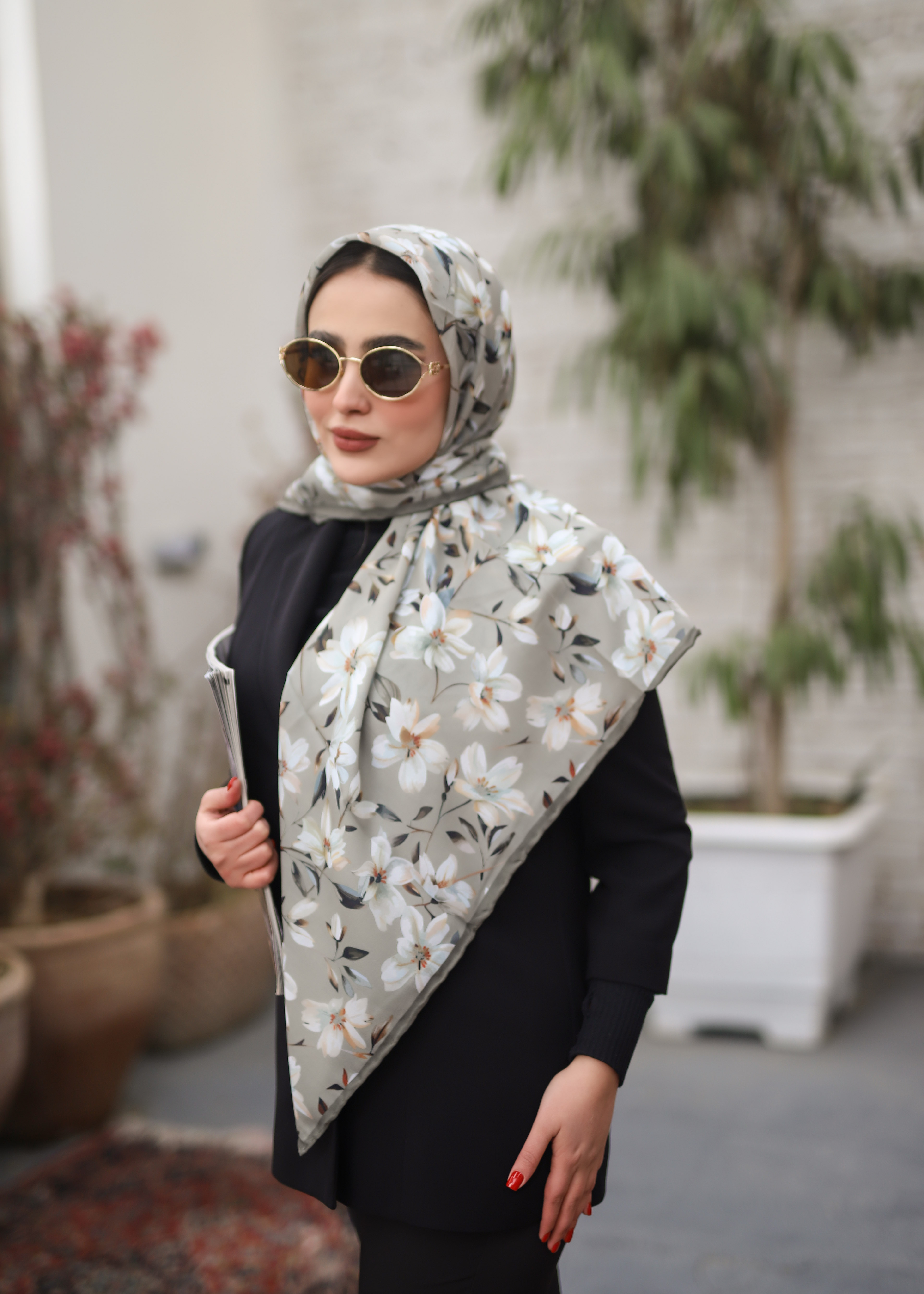 روسری حریر دستدوز بسته8رنگی کد r71 (عمده)
