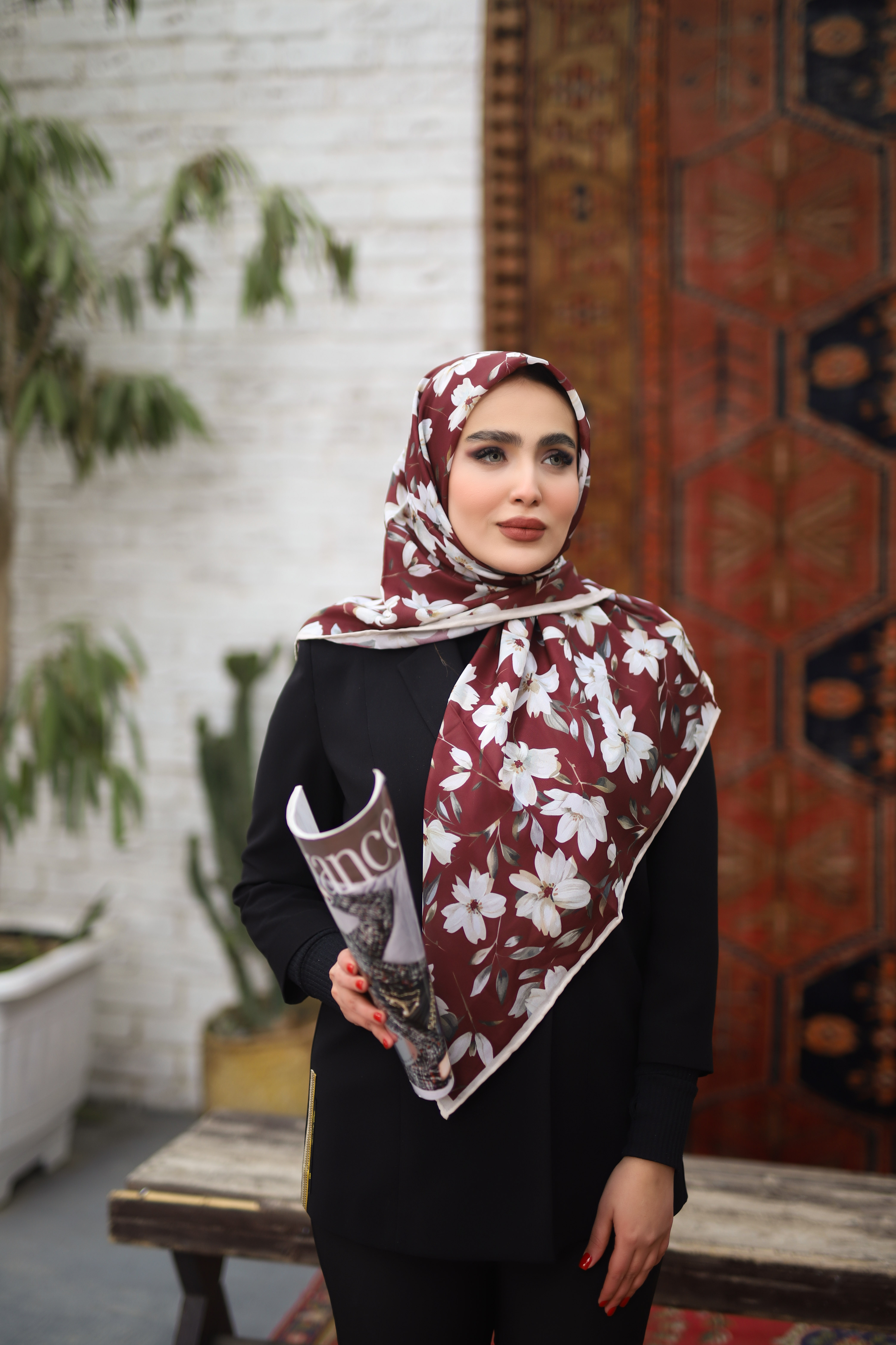روسری حریر دستدوز بسته8رنگی کد r71 (عمده)