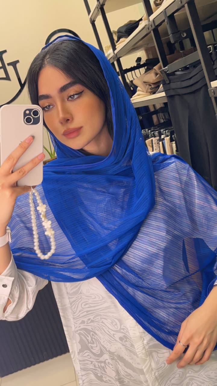شال توری راه راه بسته9رنگی کد sm48 (عمده)