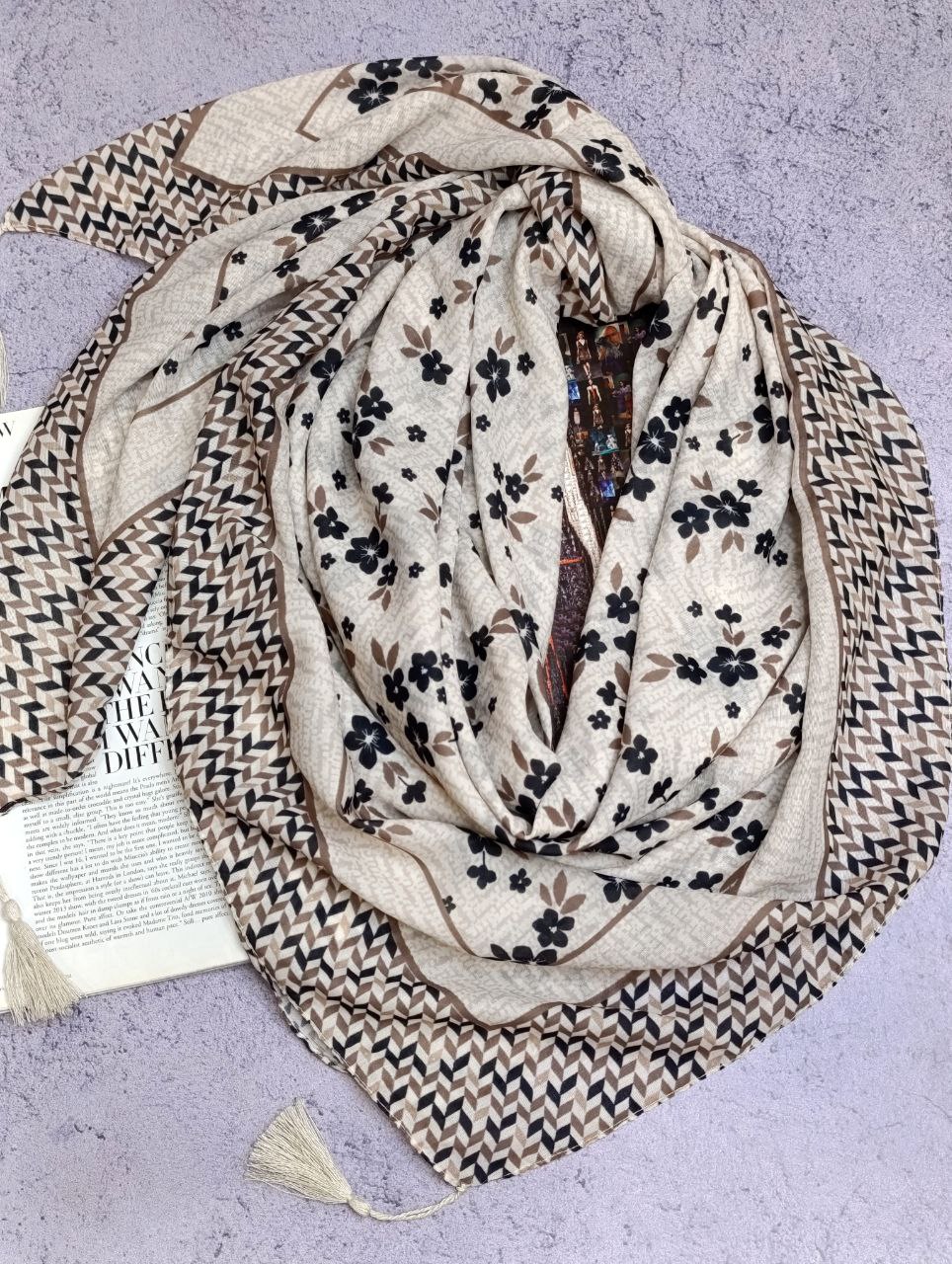 روسری نخی بسته6طرحی کد r83 (عمده)