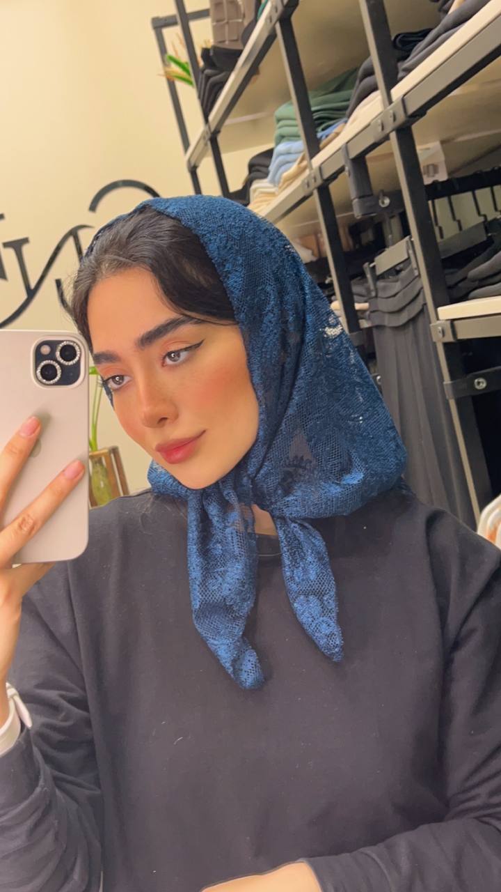 مینی اسکارف سه گوش توری بسته7رنگی کد mm12 (عمده)