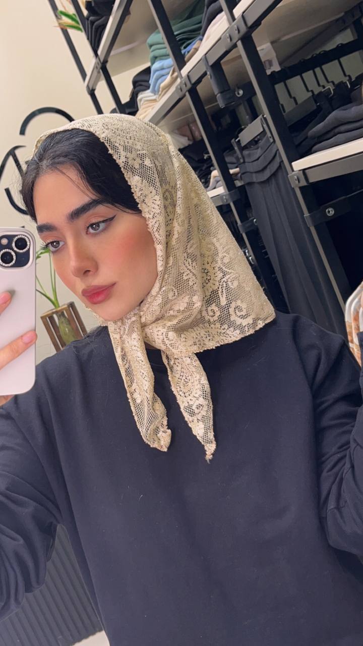 مینی اسکارف سه گوش توری بسته7رنگی کد mm12 (عمده)