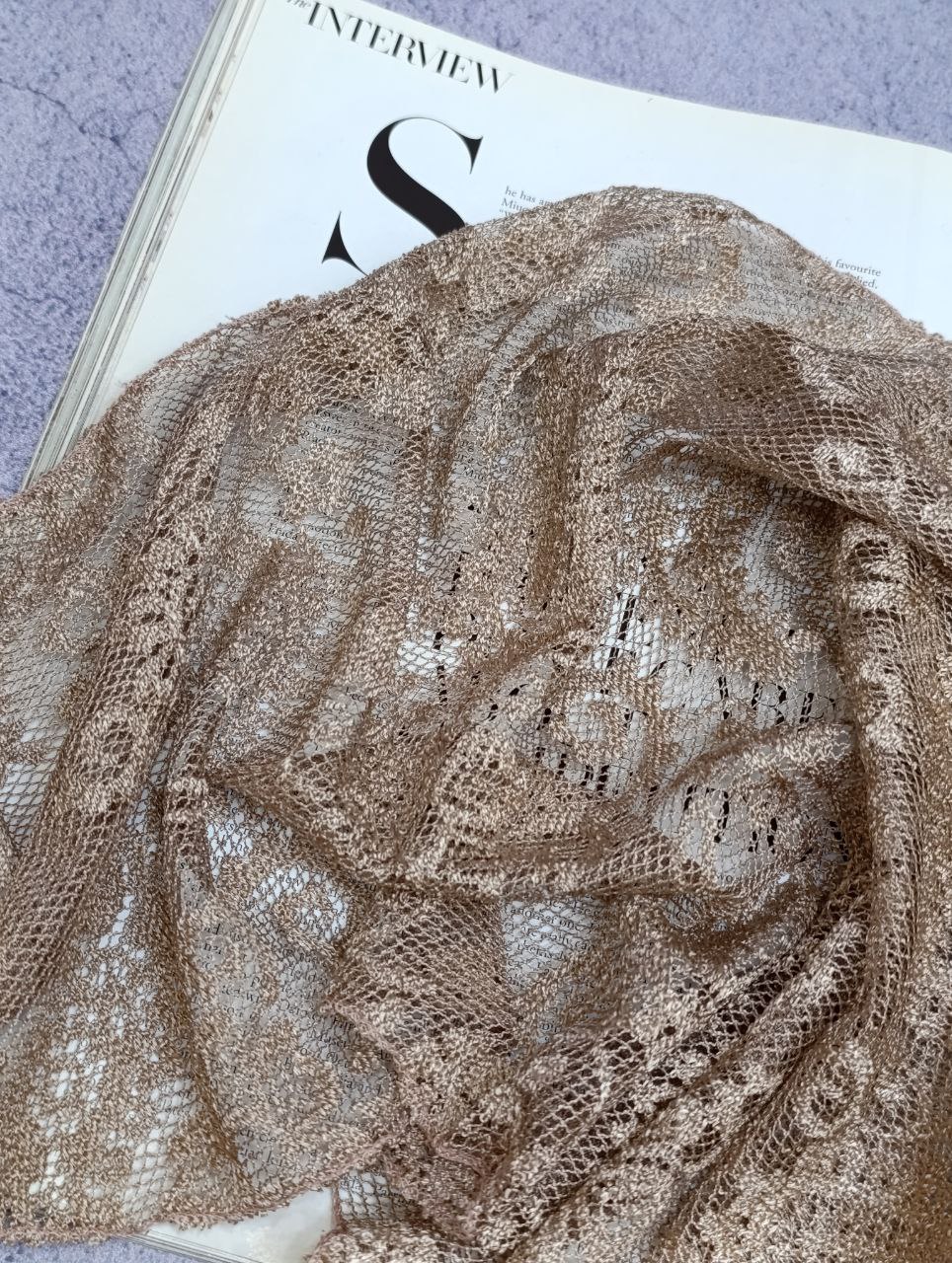 مینی اسکارف سه گوش توری بسته7رنگی کد mm12 (عمده)